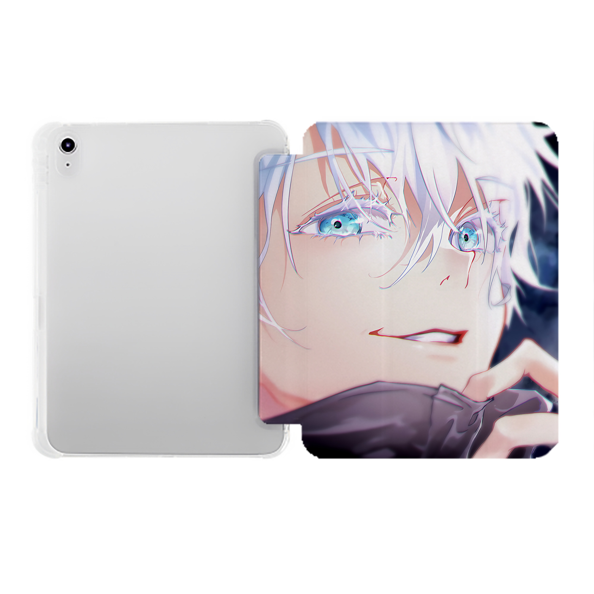 （画像用） 呪術廻戦 Jujutsu Kaisen IPad ケース ペン収納付き 三つ折りスタンド PUレザー×シリコン 対応機種9.5/10.5/10.9インチ